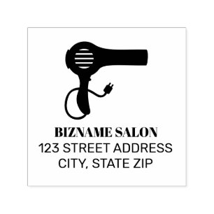 Blow Dryer Hair Salon Beauty Business Zelfinktende Stempel