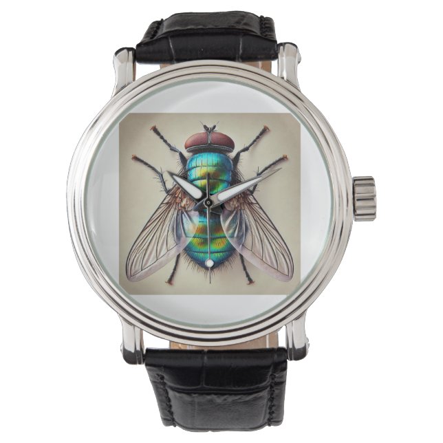Blow Fly 211024IREF233 - Watercolor Horloge (Voorkant)