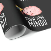 Blow je geest Funny Brain Pun Dark BG Cadeaupapier (Rol Hoek)