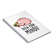 Blow je geest Funny Brain Pun Notitieboek (Rechterzijde)
