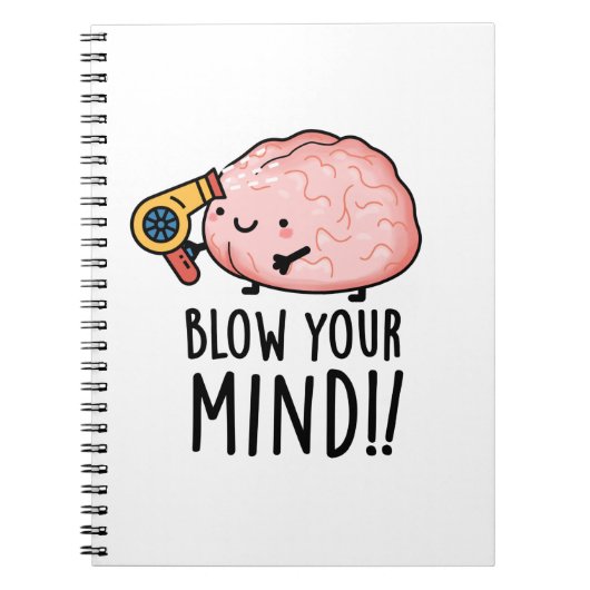 Blow je geest Funny Brain Pun Notitieboek (Voorkant)