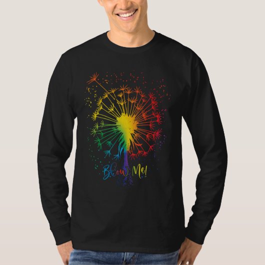 Blow Me Dandelion Just Tattoo Arrow Breathe Rainbo T-shirt (Voorkant)