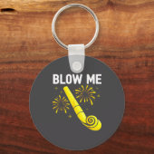 Blow Me Fireworks Countdown Happy New Year 2026 Co Sleutelhanger (Voorkant)