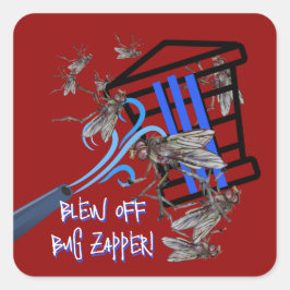 Blow-off bug zapper vierkante sticker