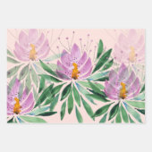 Blowers Bloom Violet Waterverf Monogramed Inpakpapier Vel (Voorkant 3)