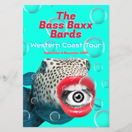 Blowfish Punk Rock Band Tour Poster Flyer (Voorkant)