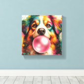 Blowing Bubblegum Stretched Canvas Afdrukken (Insitu (Houten vloer))