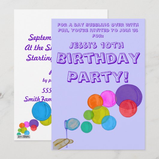 Blowing Bubbles (Regenboog) (Verjaardag) Kaart (Voorkant / Achterkant)