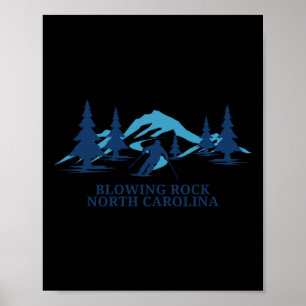 Blowing Rock North Carolina Skigebied Skiën Skie Poster
