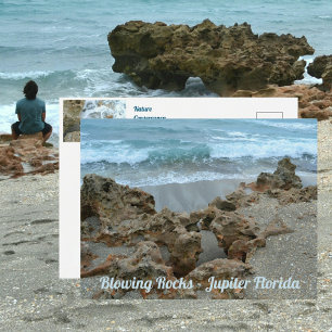 Blowing Rocks Jupiter Florida Fotografisch Briefkaart
