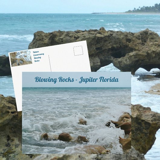 Blowing Rocks Jupiter Florida Fotografisch Briefkaart