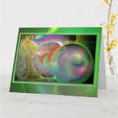 Blowing Soap Bubbles Blank BIG Kaart (Gele Bloem)