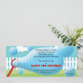 Blowout op de achtertuin — Bubbles Kinderen Birthd Kaart (Staand voorkant)