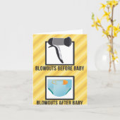 Blowouts Voor & Na Grappige Baby shower Groet Kaart (Gele Bloem)
