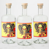 Blox3dnyc.com Het ontwerp van de vrouw in het schr Likeurfles Etiket (Flessen)