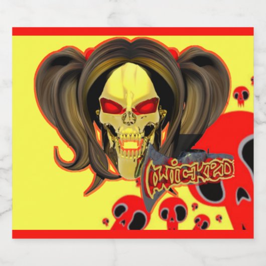 Blox3dnyc.com Het ontwerp van de vrouw in het schr Likeurfles Etiket (Enkel label)