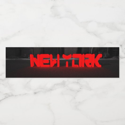 Blox3dnyc.com New York Hudson Waterfles Etiket (Enkel label)