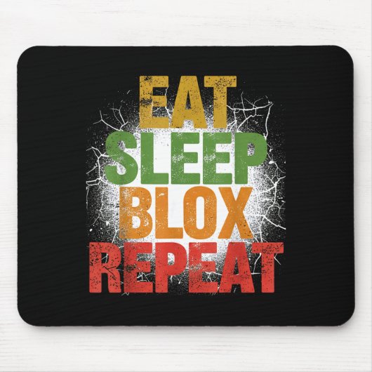 Blox Gaming _ Eat Sleep Blox Repeat _ Kids Gaming Muismat (Voorkant)