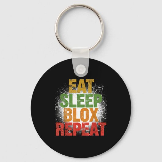 Blox Gaming _ Eat Sleep Blox Repeat _ Kids Gaming Sleutelhanger (Voorkant)