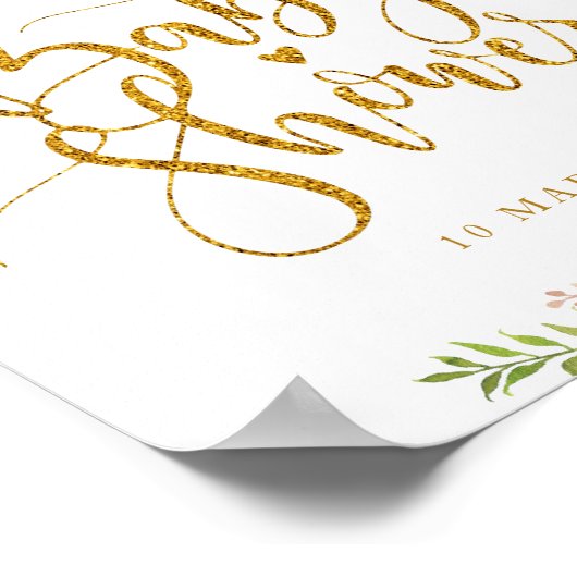 blozen baby shower welkom teken poster (Hoek)