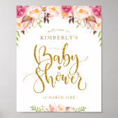 blozen baby shower welkom teken poster (Voorkant)