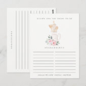Blozen Bestek Bloem Recept Verzoek Bruidsmeisjesfe Briefkaart (Voorkant / Achterkant)
