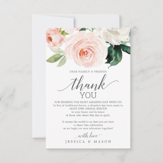 Blozen Bloeit In plaats van Favorieten Plaats Kaar Aankondiging (Voorkant)