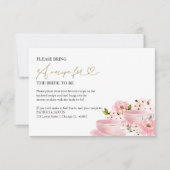 Blozen Bloemen Bruids Tea Party Recept Aanvraag Kaart (Voorkant)