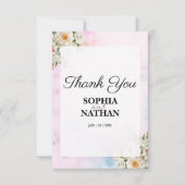 Blozen Bloemen bruiloft dank u kaart (Voorkant)