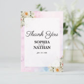 Blozen Bloemen bruiloft dank u kaart (Staand voorkant)