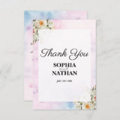 Blozen Bloemen bruiloft dank u kaart (Voorkant / Achterkant)