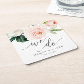 Blozen Bloemen bruiloft Onderzetters (Schuin)