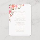 Blozen Bloemen Foto Sympathy Funeral Memorial Kaar Visitekaartje (Achterkant)