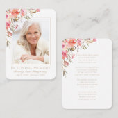 Blozen Bloemen Foto Sympathy Funeral Memorial Kaar Visitekaartje (Voorkant / Achterkant)