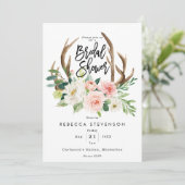 Blozen Bloemen gewei Bruids Douche uitnodiging (Staand voorkant)