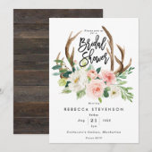 Blozen Bloemen gewei Bruids Douche uitnodiging (Voorkant / Achterkant)