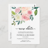 Blozen Bloemen Huwelijk Uitstel Nieuwe Datum Briefkaart (Voorkant / Achterkant)