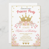 Blozen Bloemen Royal Crown Princess Verjaardagsfee Kaart (Voorkant / Achterkant)