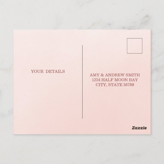 Blozen Bloemen RSVP bruiloft Briefkaart Uitnodigin (Achterkant)