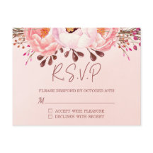 Blozen Bloemen RSVP bruiloft Briefkaart Uitnodigin