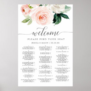 Blozen Bloemen Trouwstoel Grafiek 24x36 Poster