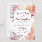 Blozen Bloemen Waterverf bruiloft uitnodiging (Voorkant)