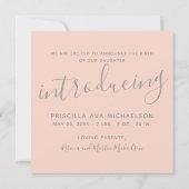 Blozen Bloemen Waterverf Foto Aankondiging Geboort (Achterkant)