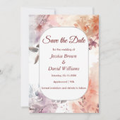 Blozen Bloemen Waterverf Wedding Save the Date Kaart (Voorkant)