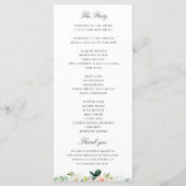 blozen bloemenbruiloft programmakaart (Achterkant)