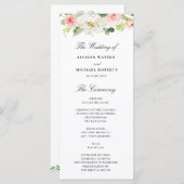 blozen bloemenbruiloft programmakaart (Voorkant / Achterkant)