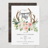 Blozen Bloemgeweien Uitnodiging verlovingsfeest (Voorkant / Achterkant)