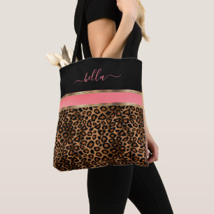 Blozen, Bloemmotief en Luipaardprint Tote Bag