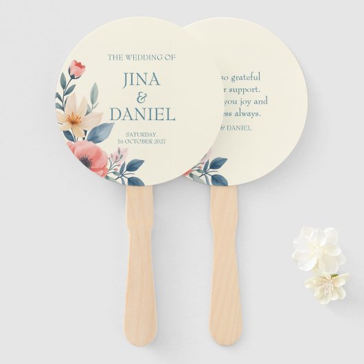 Blozen Bloesem Handwaaier (Voorkant en achterkant)