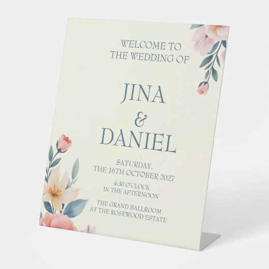 Blozen Bloesem Reclamebord Met Voetstuk (Voorkant)